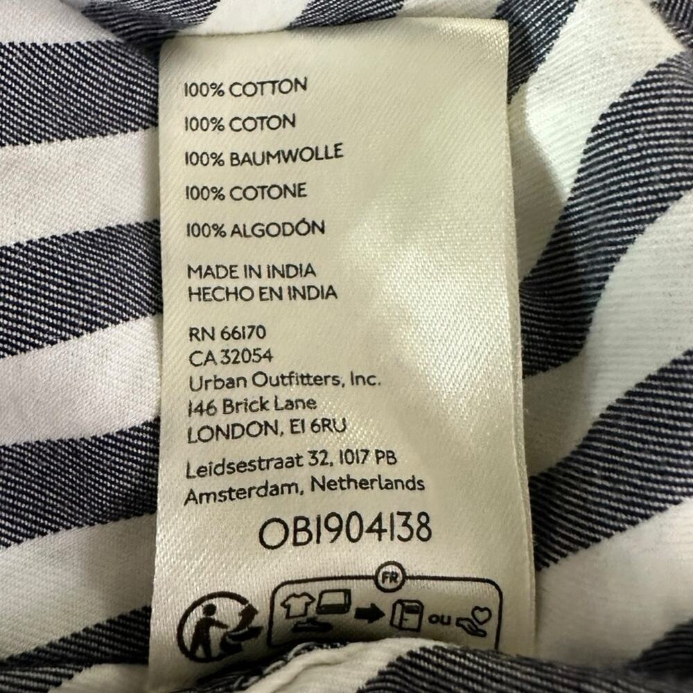 Free People Menswear Oversized Freddie Striped Shirt Nautical Navy Size Medium - Picture 14 of 15